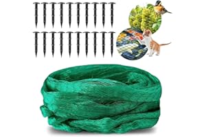 4m x 15m Garden Netting with Garden Pegs, Anti Bird Netting Kit with Plastic Ground Pegs, Fine Mesh Netting for Plants Fruit 