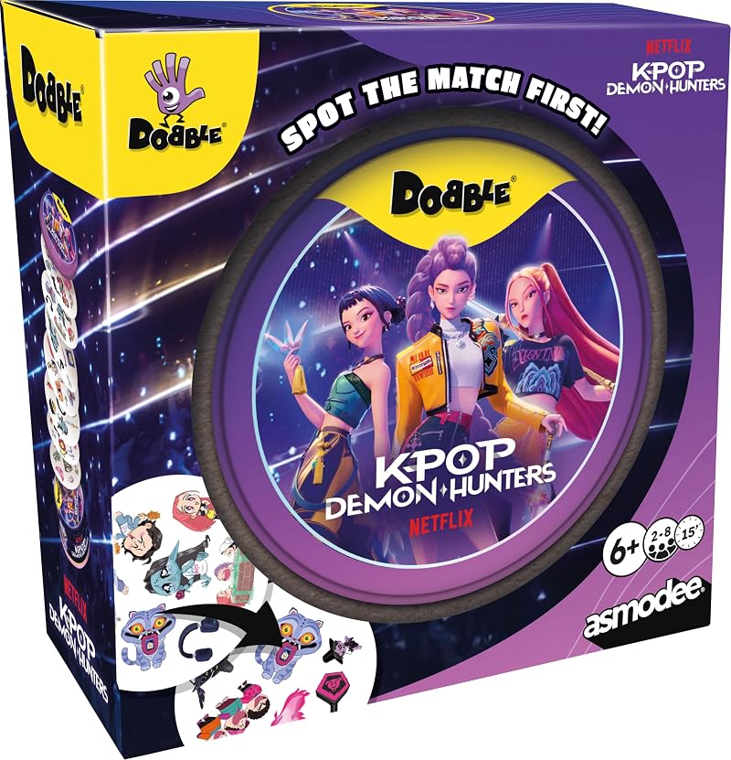 Asmodee Dobble K-Pop Demon Hunters Family Card Game 2-8 Players 15 Min