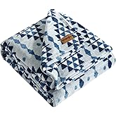 Wrangler - Queen Size Blanket, Super Soft & Reversible Plush Fleece Bedding, Throw Blanket for Couch or Bed (Westin Blue)