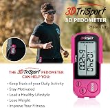 Realalt 3DTriSport Pedometer 3D Sensor Clip Strap 30 Day Memory Magenta view 3