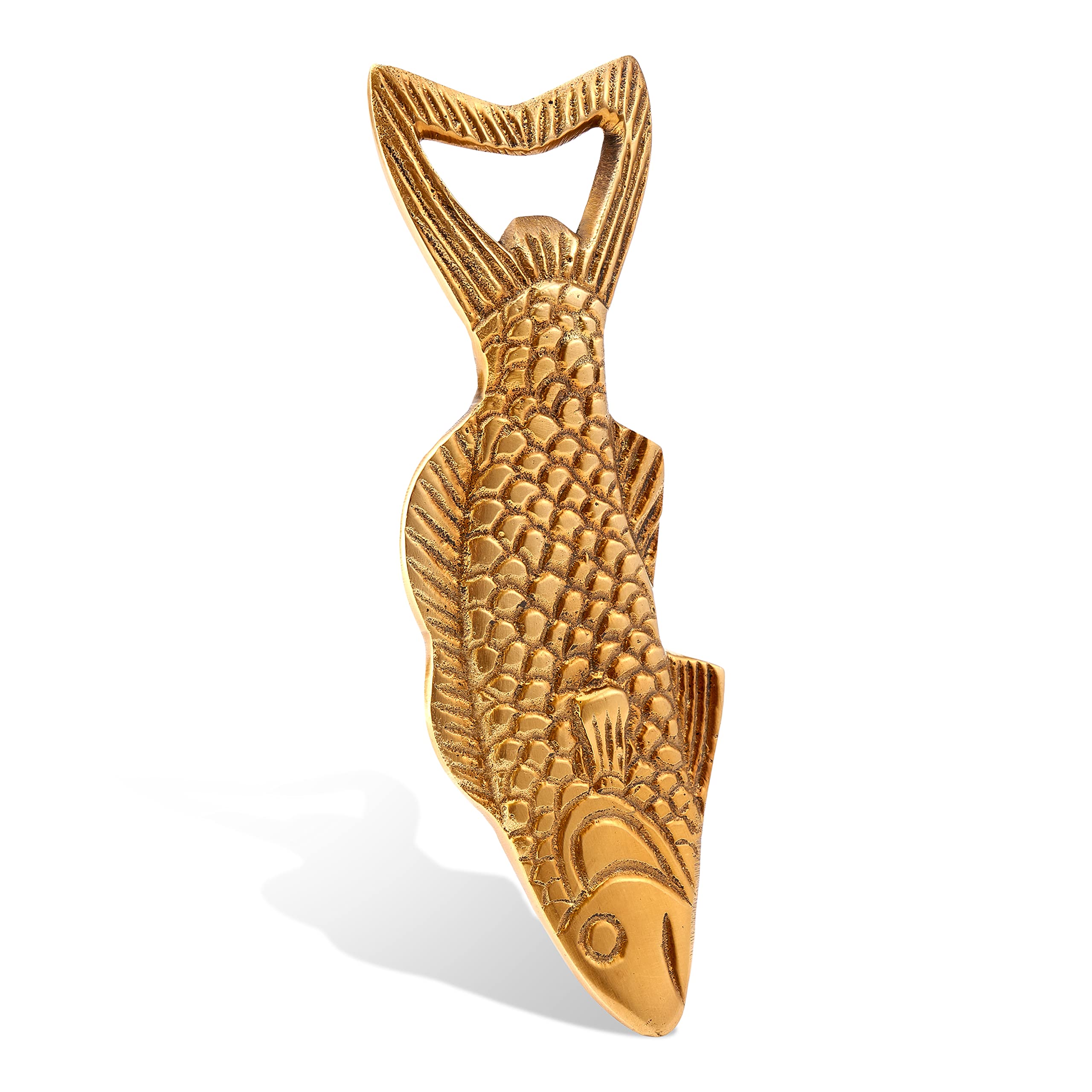 NKlaus Bottle Opener Fish Design Antique Brass 14.5 x 5 cm Beer Opener Bar Accessories 11564