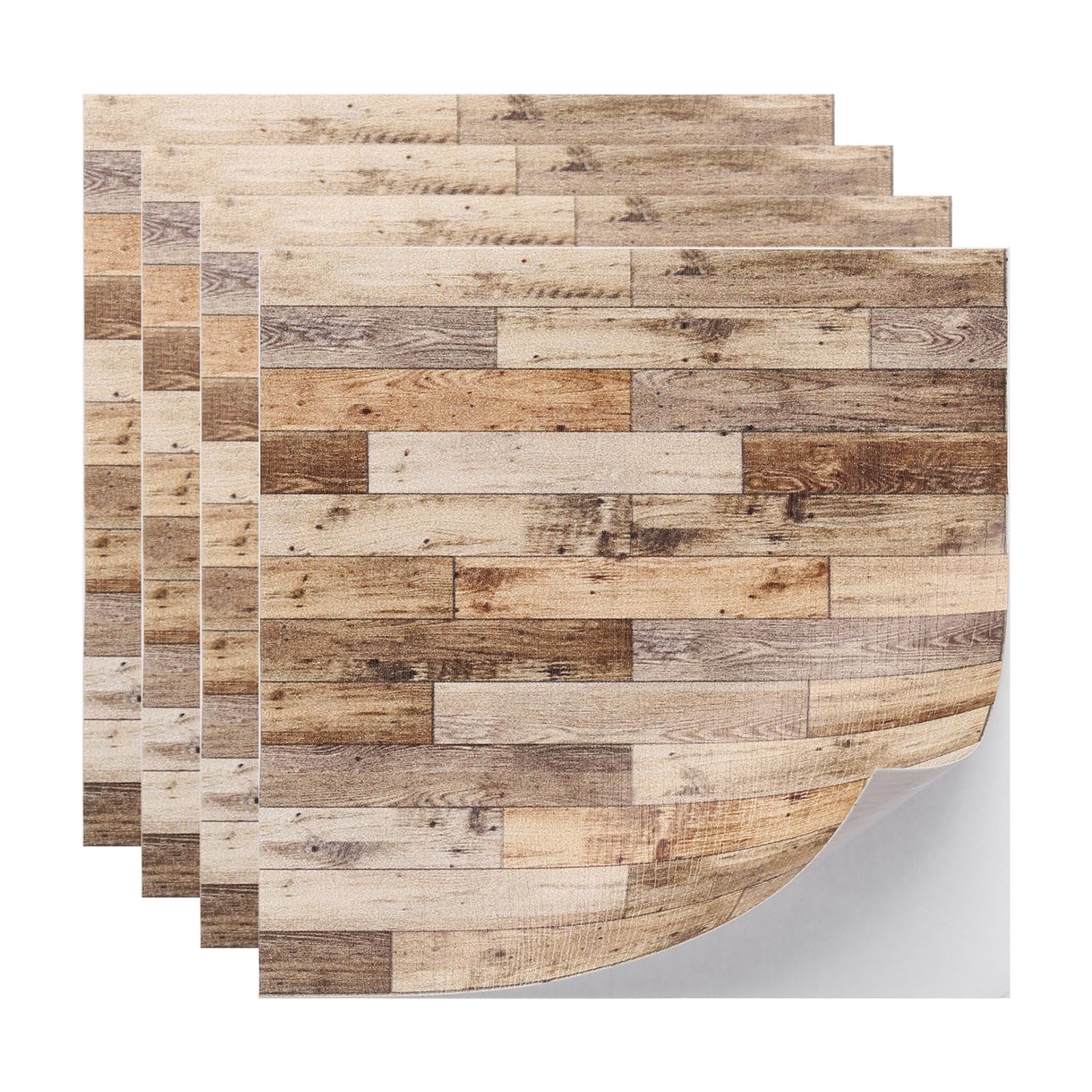 CoCud Dollhouse Flooring, 3.94" Square, PU Self Adhesive Miniature Dollhouse Wood Flooring Peel and Stick - (Applications: for Dollhouse Decoration), 4-Pieces