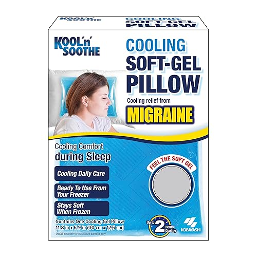 KOOL 'N' SOOTHE Cooling Gel Pillow/Large Size Reusable Cooling Gel Pillow/Immediate Cooling for Migraine in Hard to Reach/Larger Areas