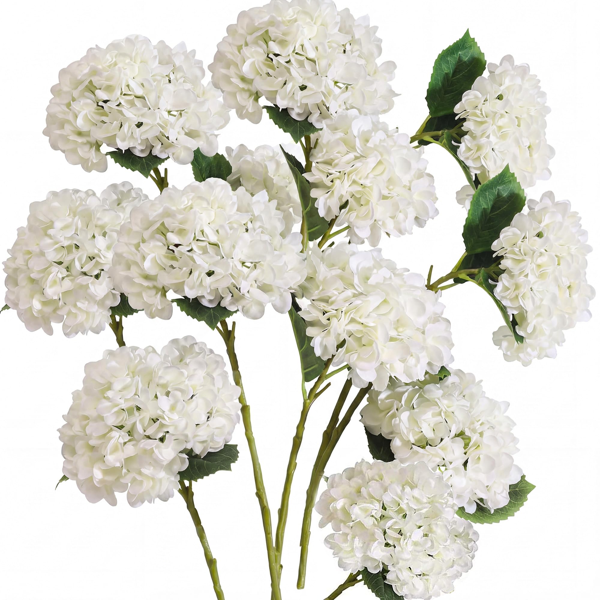 PARTY JOY 12 PCS Fake Flowers, Hydrangea Artificial Flowers, Garden Decorations, For Wedding Home Party Centerpiece, White