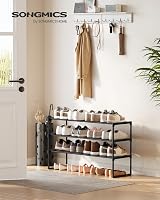 SONGMICS 3-Tier Shoe Rack Storage Organizer Black 30x92x55 cm LSA303B02 view 2