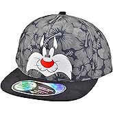 Looney Tunes Baseball Cap, Sylvester The Cat Adult Adjustable Polyester Snapback Hat with Flat Brim for Men and Women, Black, One Size