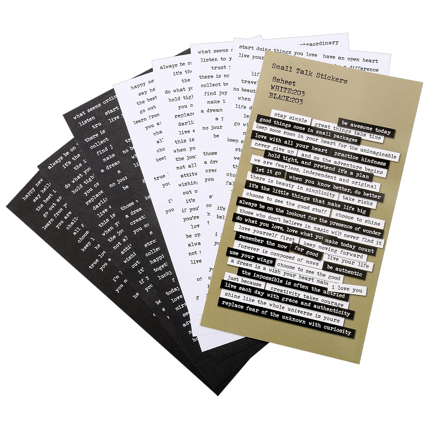 Rumyve Encouragement Stickers, 8PCS of Inspirational Bright Words Stickers, Motivational Scrapbook and Paper Stickers, Notebook Journal Envelopes