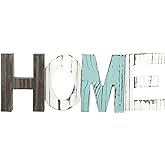 MyGift Rustic Multicolored Solid Wood HOME Cut Out Word Sign, Kitchen Framhouse Frestanding Decor, Mantel, Above Cabinet Decor