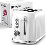 Breville Bold 2 Slice Toaster White Silver Chrome VTR037 High Lift Wide Slots
