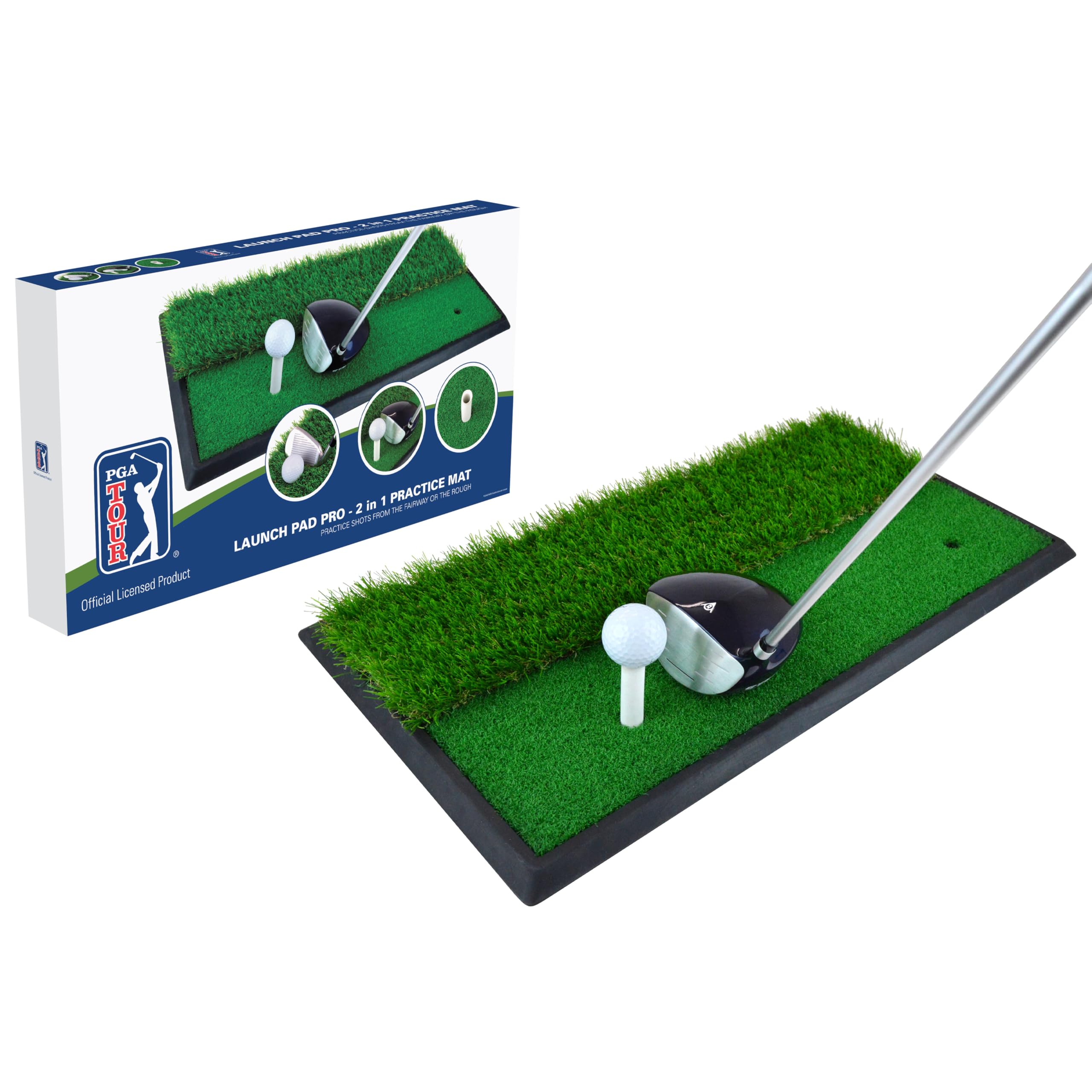 PGA TOUR Launch Pad Pro 2 in 1 Practice Mat, Blue