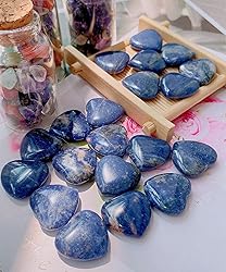 QINJIEJIE 20 PCS Sodalite Heart Crystals Natural