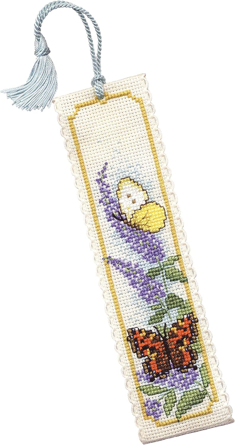 Amazon.com: Textile Heritage Butterflies & Buddleia Counted Cross Stitch Bookmark Kit