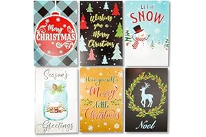 Sustainable Greetings 96 Pack Festive Holiday Postcards, Bulk Merry Christmas Notecards in 6 Designs (4 x 6 In)