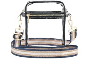 WEIMZC Clear Crossbody Bag Stadium Approved,Adjustable Shoulder Strap Clear Crossbody Purse for Concerts,Sports Events