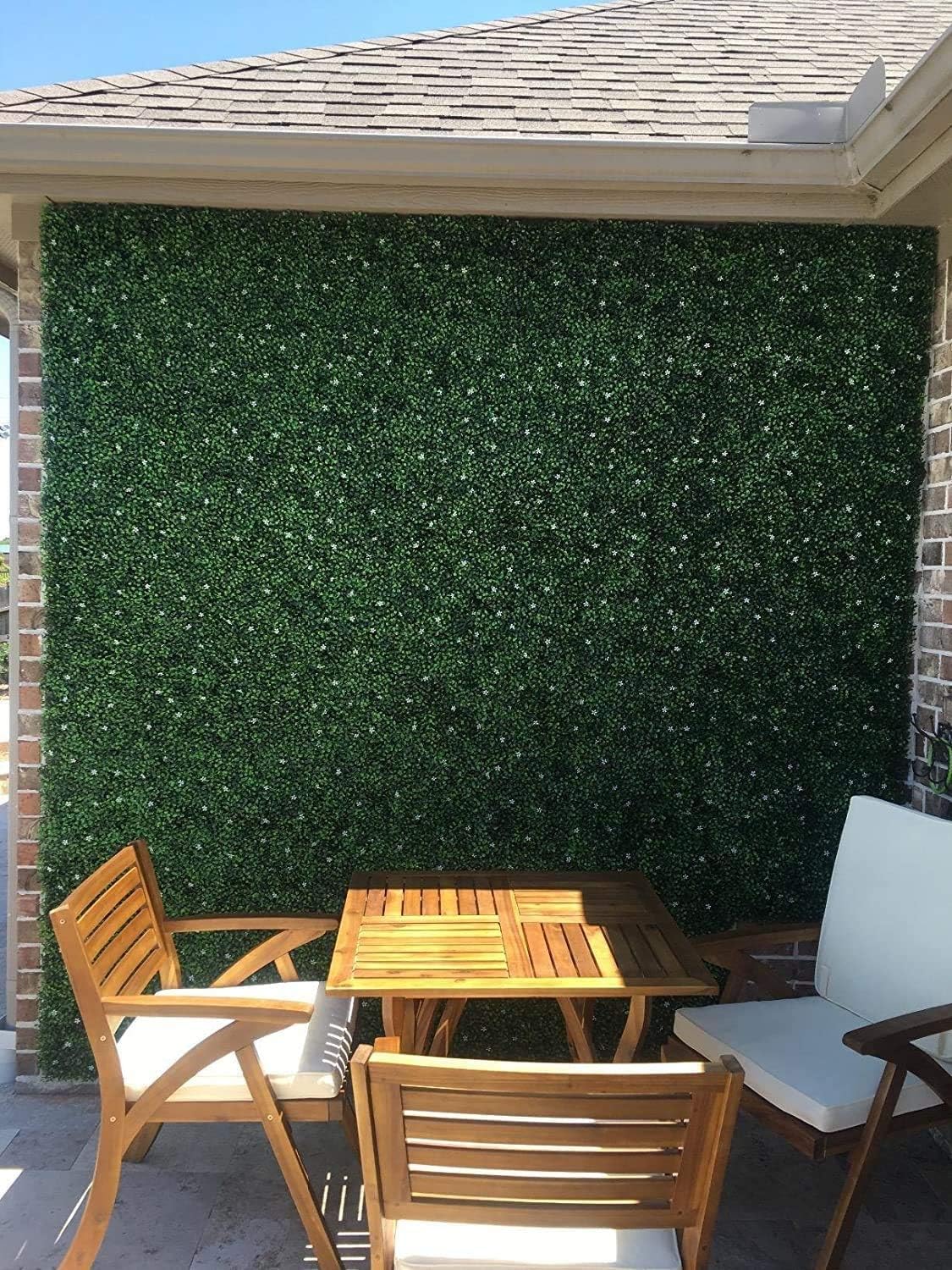 artificial foliage wall panels on Amazon Com Uland 12pcs 20 X20 Artificial Spring Boxwood Panels Topiary Hedge With White Flowers Grass Privacy Greenery Fence Wall Panels Cover Backdrop Kitchen Dining