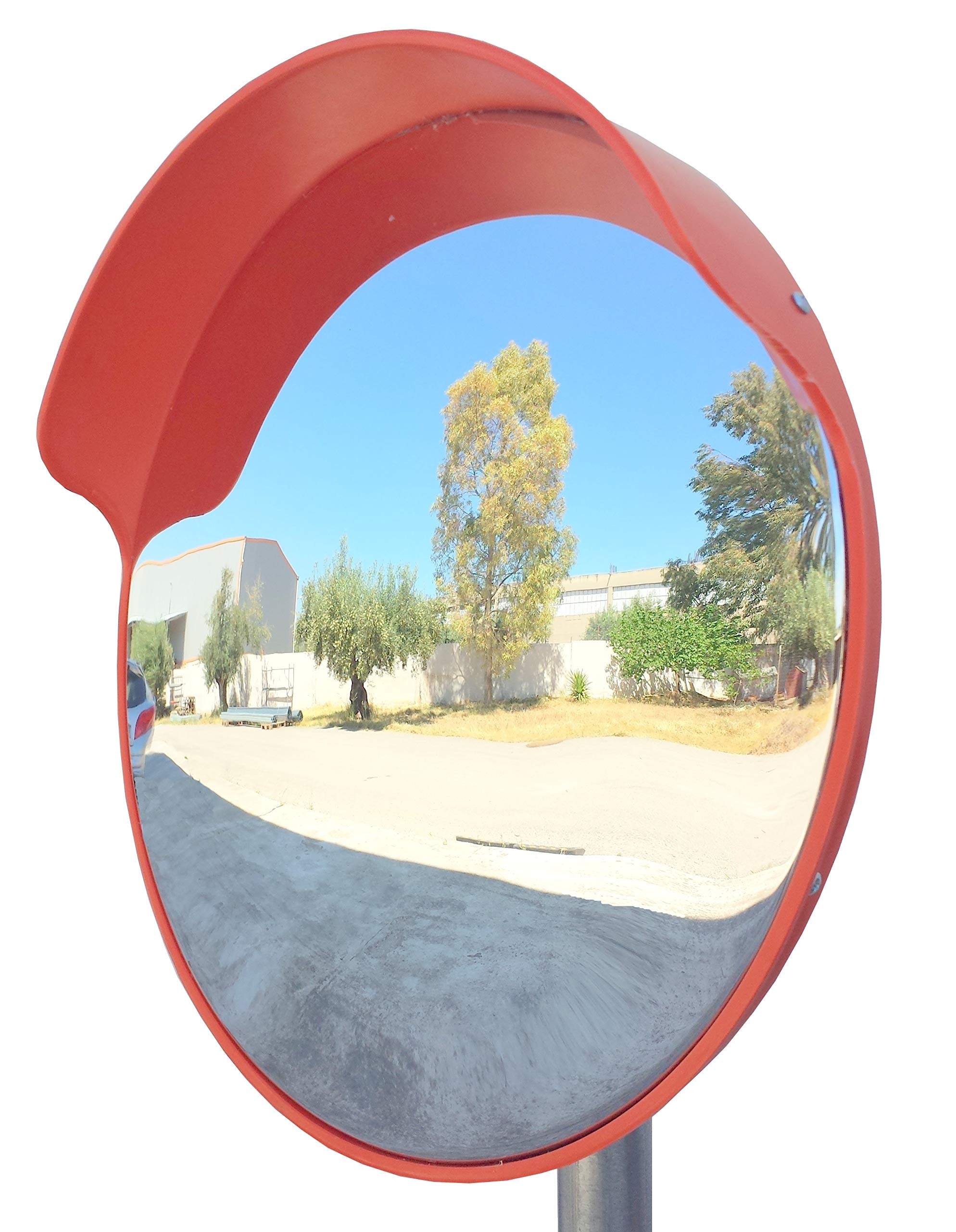 SNS SAFETY LTD Convex flexible traffic mirror, diameter 45cm (18"), for road safety and shop security with adjustable fixing bracket for pole 48 mm
