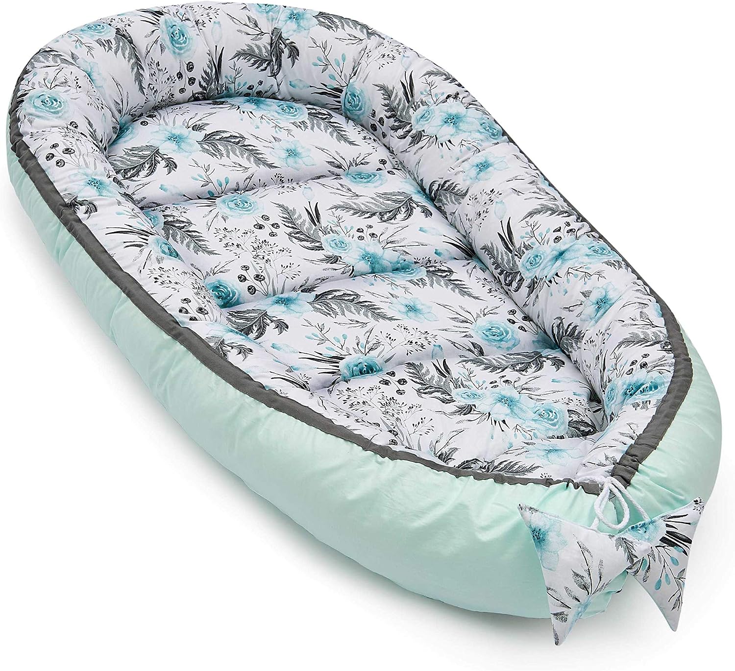 Cocon Bebe Baby Nest Cocon De Sommeil Pour Baby De 0 9 Mois Nid Pour Nouveau Ne Nourrisson Jukki Reducteur De Lit Bebe Xxl 1x65 Cm 100 Coton In Garden Mint La Chambre De