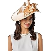 BABEYOND Derby Hats for Women - Fascinators Tea Party Hats Headband Wide Brim Fascinator for Wedding Cocktail