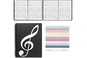 AllMyHomy 4-Page Expand Sheet Music Folder - Black Hardcover A4 Music Binder, for Letter Size 8.5x11 in, Piano, Choir & Orche