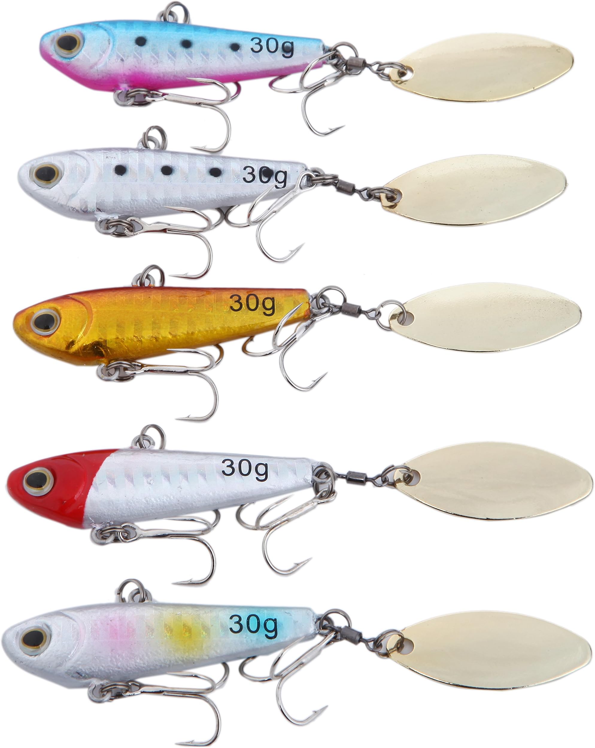 Spin Tail Blade Jig Fishing Lures Baits 5pcs