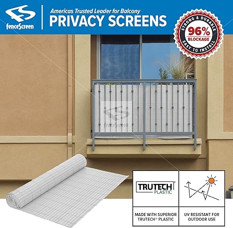 Fenpro Balcony Privacy Screen Pvc Slat Roll For Apartment Balcony