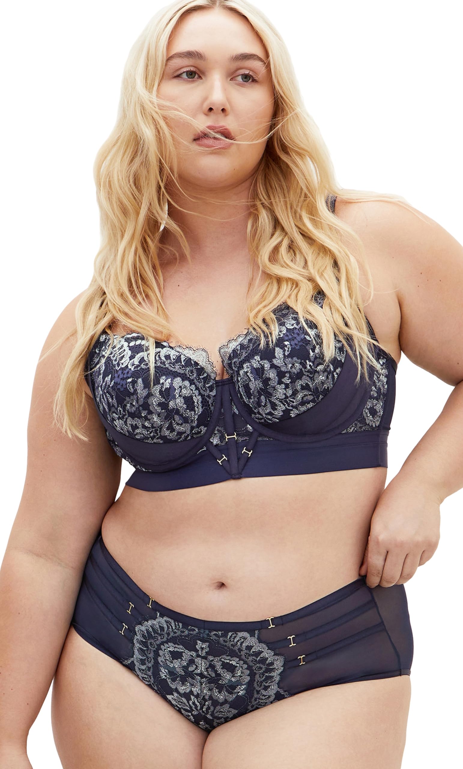 Photo 1 of City Chic Women's Plus Size Bra-Alexis Contour Longline, Midnight, 42D