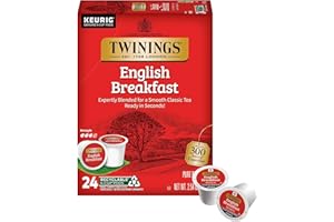 Twinings English Breakfast Black Tea K-Cup Pods for Keurig, 24 Count (Pack of 1), Smooth, Flavourful, Robust, Caffeinated, Enjoy Hot or Iced