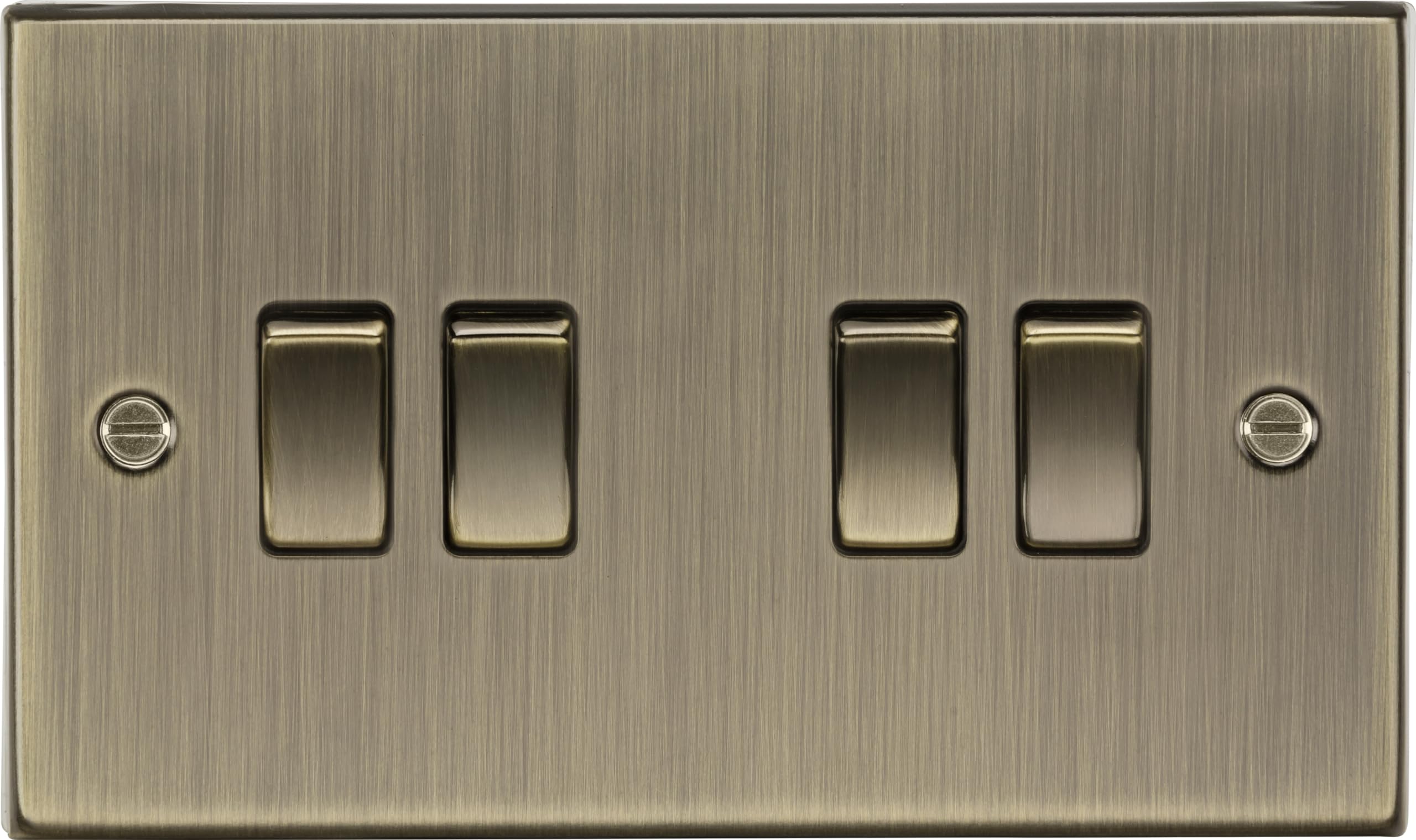 10AX 4G 2 Way Plate Switch - Square Edge Antique Brass CS41AB