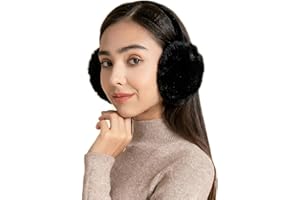 ZLYC Womens Girls Winter Fashion Adjustable Faux Fur EarMuffs Ear Warmers (Furry Black)