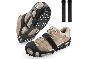 Ice Cleats Snow Walk Traction Cleats Crampon for Walking on Snow and Ice Upgrade 28 Studs Non-Slip Overshoe Rubber Anti Slip 