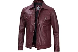 Decrum Leather Jacket For Men - Real Lambskin Vintage Trucker Mens Leather Jackets