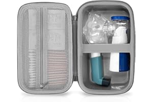 stukcaze Asthma Inhaler Case Portable Nebulizer and Spacer Storage for Kids and Adults - Travel Carrying Case for Masks, Inhaler Holder (GREY)