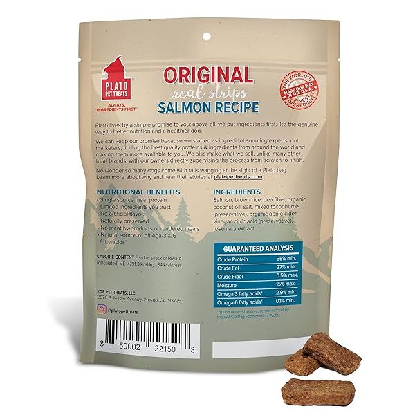 PLATO ORIGINAL REAL STRIPS SALMON 18OZ