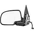 Dependable Direct Left Driver Side Mirror Fits Chevy Avalanche Silverado GMC Sierra1500 2500 (1999 2000 2001 2002) Chrome Non-Heated Power Operated Folding Outside Rear View Door Mirror - GM1320174