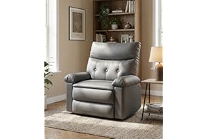 Oversized PU Leather Recliner Chair - Extra Plush 1.5X Thick Cushion Manual Reclining Chair for Living Room & Bedroom, Spacio