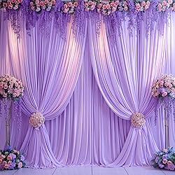 6 Panels Lavender Backdrop Curtains for Wedding