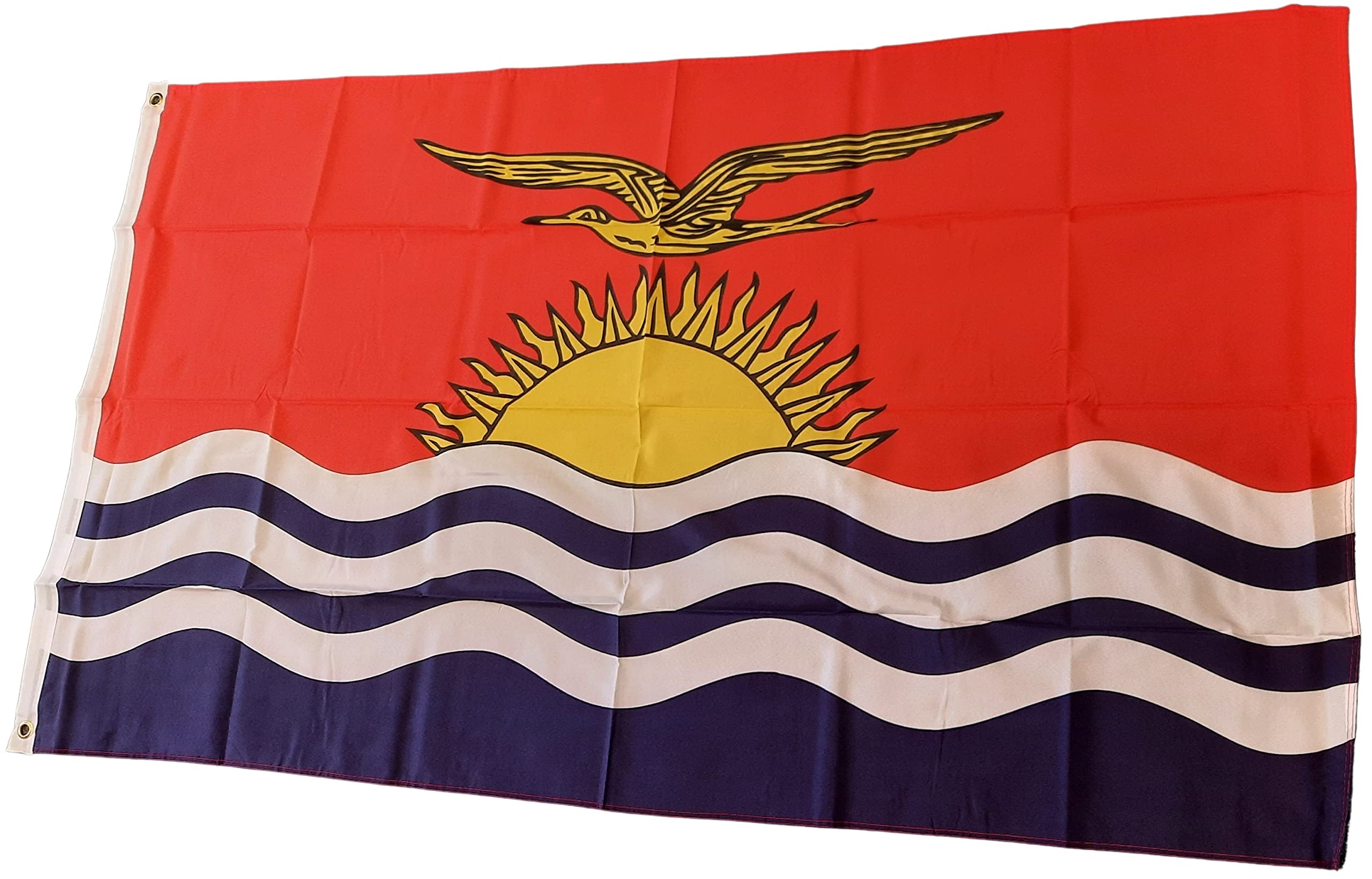 NWFlags Kiribati Flag 5ft x 3ft 75d Premium Polyester Suitable For Flagpoles | Strong Polyester 5x3 foot material large flag banner with two metal Eyelets