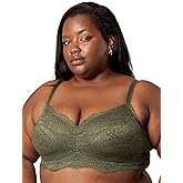 Curvy Couture Women's Plus Size Luxe Lace Wireless Bralette