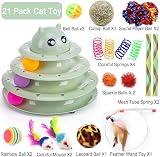 Suhaco 21 Pack Cat Toys Indoor Interactive Kitten Toy Roller 3 Level Green view 2