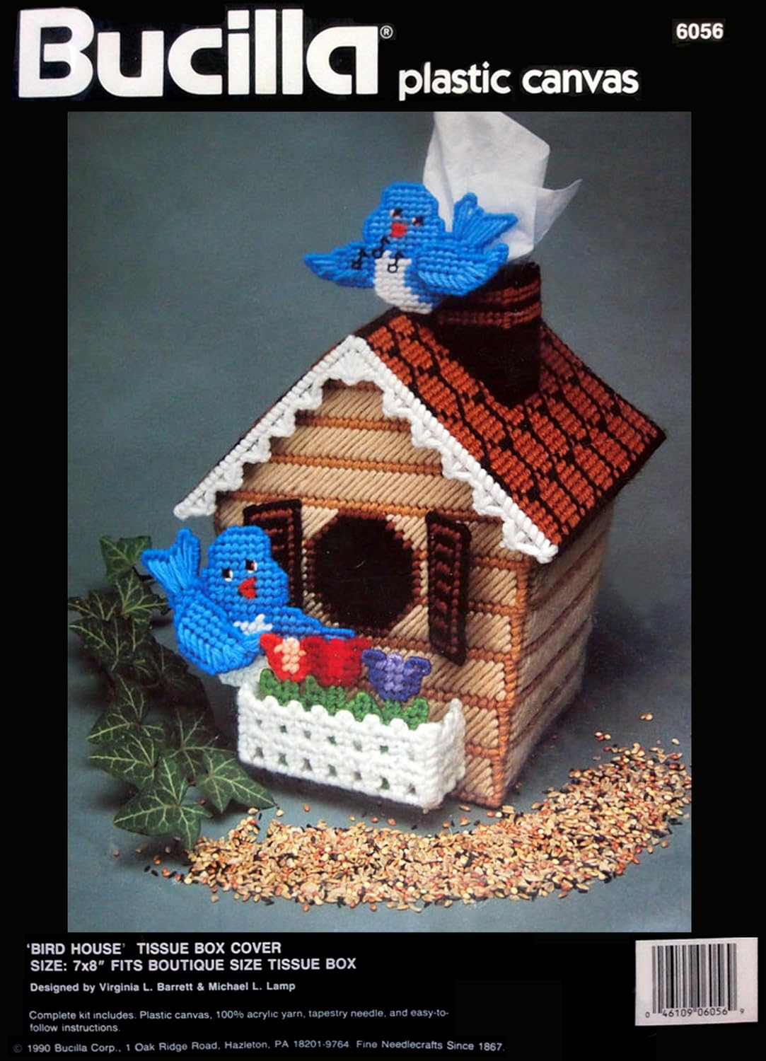 Bucilla "Bird House" Tissue Box Cover, Plastic Canvas Kit 6056
