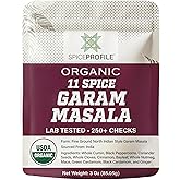 Spice Profile USDA Organic 11-Spice Garam Masala, 3 oz, Lab Tested for Heavy Metals, Salt Free, North Indian Style