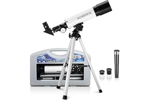 Aomekie Telescope for Adults Astronomy Beginners 50mm Refracter Telescope with Tripod and Case for Educational Beginners