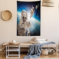 Ambesonne Outer Space Tapestry, Cosmonaut Crew in