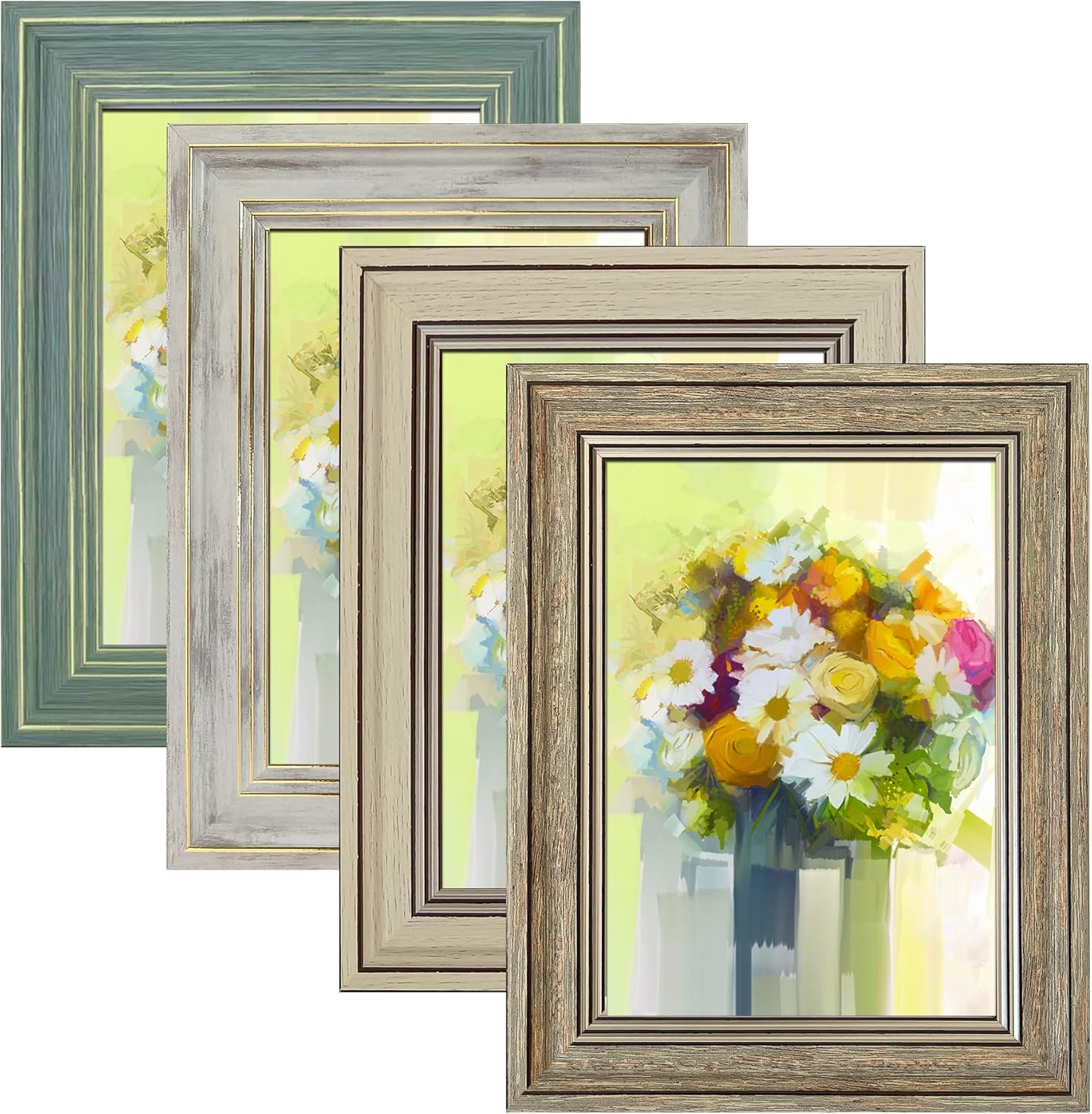 Photo Albums, Frames & Accessories - LUCKYLIFE 5x7 Picture Frame Set of 4, Rustic Farmhouse Picture Frames for Table or Wall Hanging