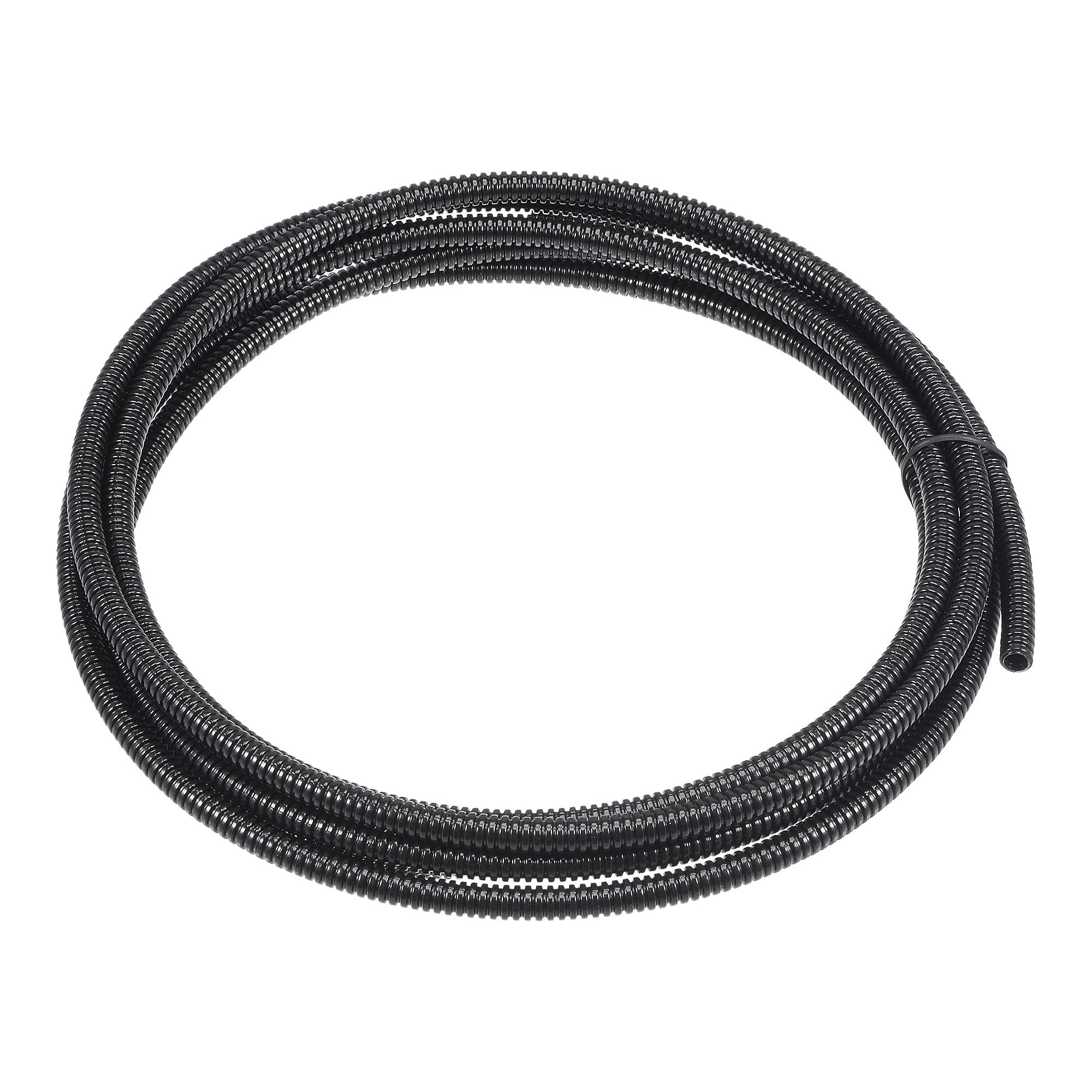 sourcing map 3.0 M 4.5 x 7 mm PA Flexible Corrugated Conduit Tube for Garden,Office Black