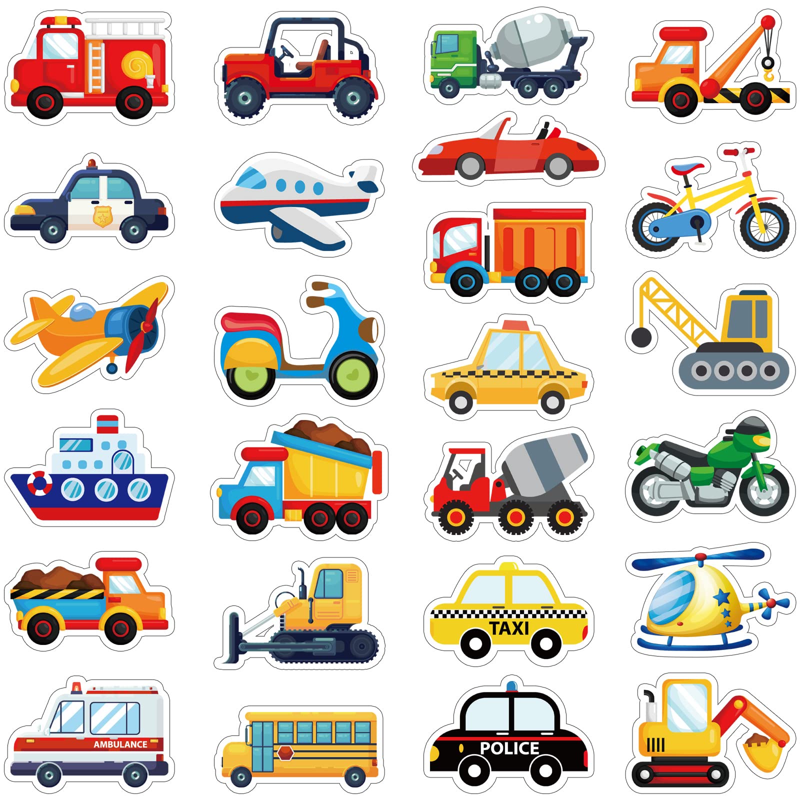 Photo 1 of Harloon 500 Pcs Transportation Sticker Car Bus Truck Airplane Ship Thick Gel Cling Truck Transportation Vehicle Sticker for Toddler Kid Teaching School Home Party Supplies