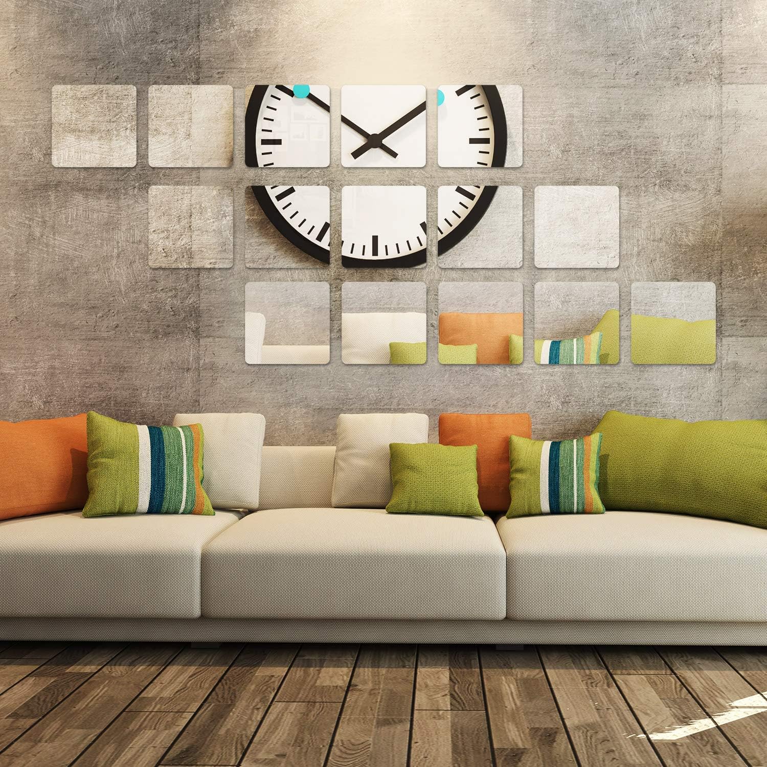 KimDaro Mirror Wall Stickers Non Glass Mirror Plastic Mirror 3D Hexagon Acrylic Mirror Wall Decor Self Adhesive Tiles (15 pcs 20cmx20cm) - Image 5