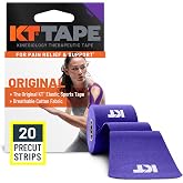 KT Tape, Original Cotton, Elastic Kinesiology Athletic Tape, 20 Count, 10&rdquo; Precut Strips, Purple