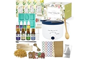PIUH Soap Making Kit Including Soap Melter, 2lbs Soap Base, Silicone Molds & Scraper, Calendula,4 Fragrance Oils & Dyes for Soap Making,Soap Making Supplies Kits DIY Craft Kit for Adult & Kits