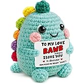 TEEBIM Valentines Day Gifts for Boyfriend, Girlfriend - Anniversary Birthday Valentines Gifts for Couple, Him Her, Wife Husband - to My Love Emotional Inspirational Positive Support Dinosaur Crochet